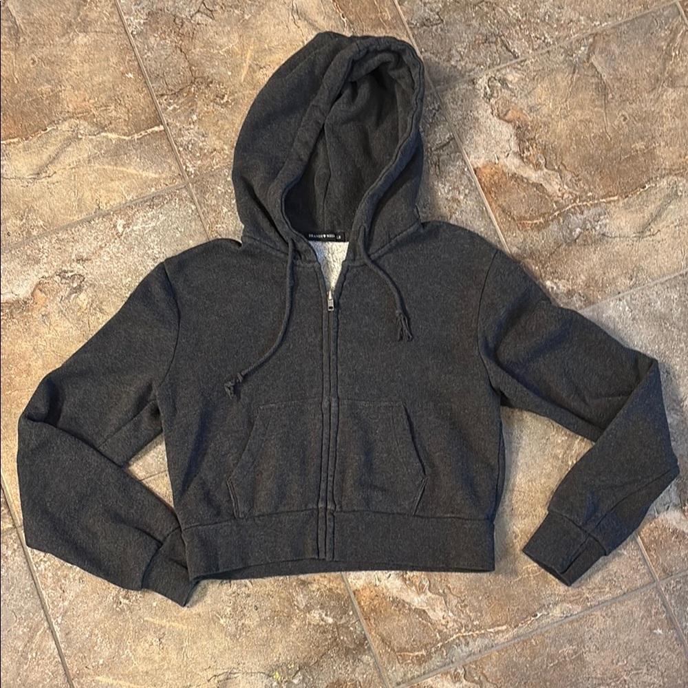 Dark Gray Cropped Hoodie